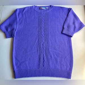 Vintage 80's Pinwheels Purple 3/4 Sleeve Women's Sweater - Size Fits All